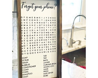 bathroom sign diy forgot your phone bathroom sign crossword wood rustic for bathrooom farmhouse bathroom signs etsy bathroom sign diy forgot your phone bathroom sign crossword wood rustic for bathrooom farmhouse bathroom signs etsy