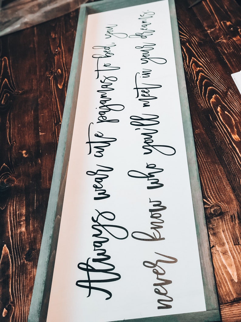 Always Wear Cute Pajamas Above Bed Sign Bedroom Love Sign Etsy