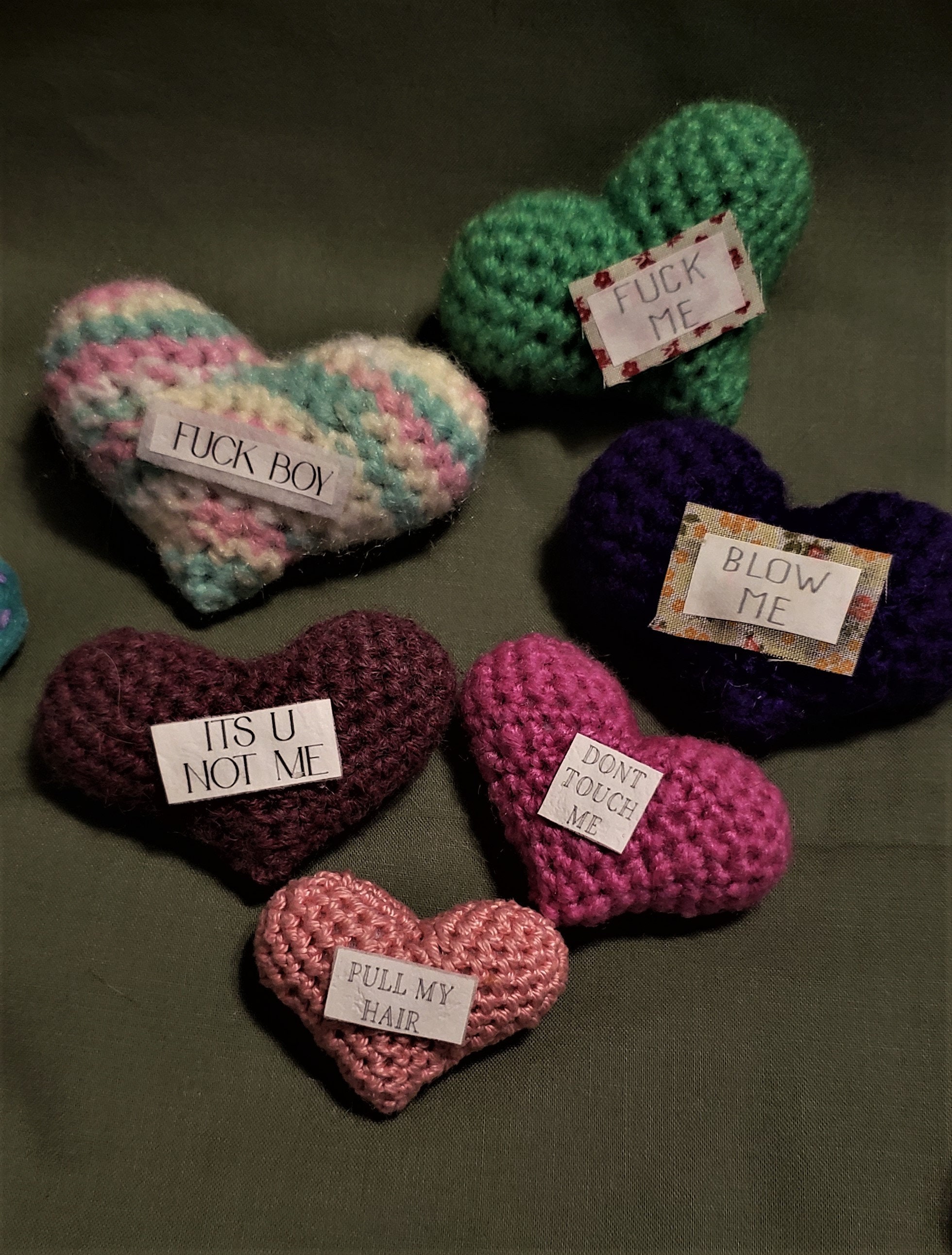 Bag of Horny Hearts crochet plush amigurumi adult Toys & Games Stuffed