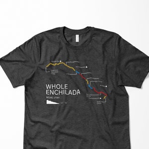Camiseta MTB com Mapa Enchilada Inteiro, Camiseta com Mapa de Trilha para Ciclistas de Montanha, Presente Exclusivo para Ciclismo de Montanha, Roupa de Ciclismo para Ciclistas, Camiseta Unissex