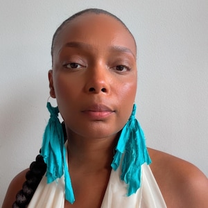 Sari Fabric Dangle Earring