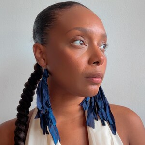 Sari Fabric Dangle Earring