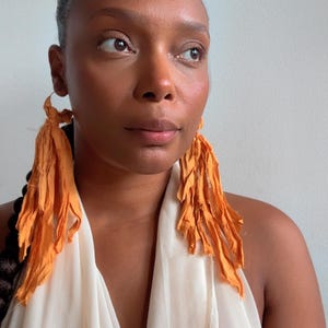 Sari Fabric Dangle Earring