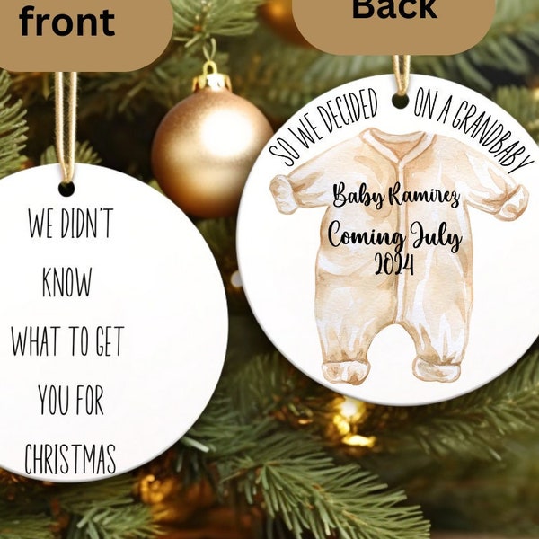 pregnancy announcement ornament, pregnancy reveal to grandparents, Christmas reveal to grandparents, pregnancy announcement to grandparents