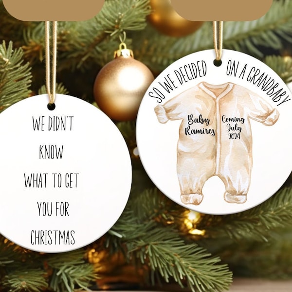 pregnancy announcement grandparents ornament, pregnancy reveal to grandparents, Christmas reveal to grandparents, pregnancy announcement