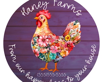 Personalized Egg Carton Stickers, Floral Hen Design, Farm Fresh Labels, homesteader, backyard chickens, egg carton labels, egg vendor,