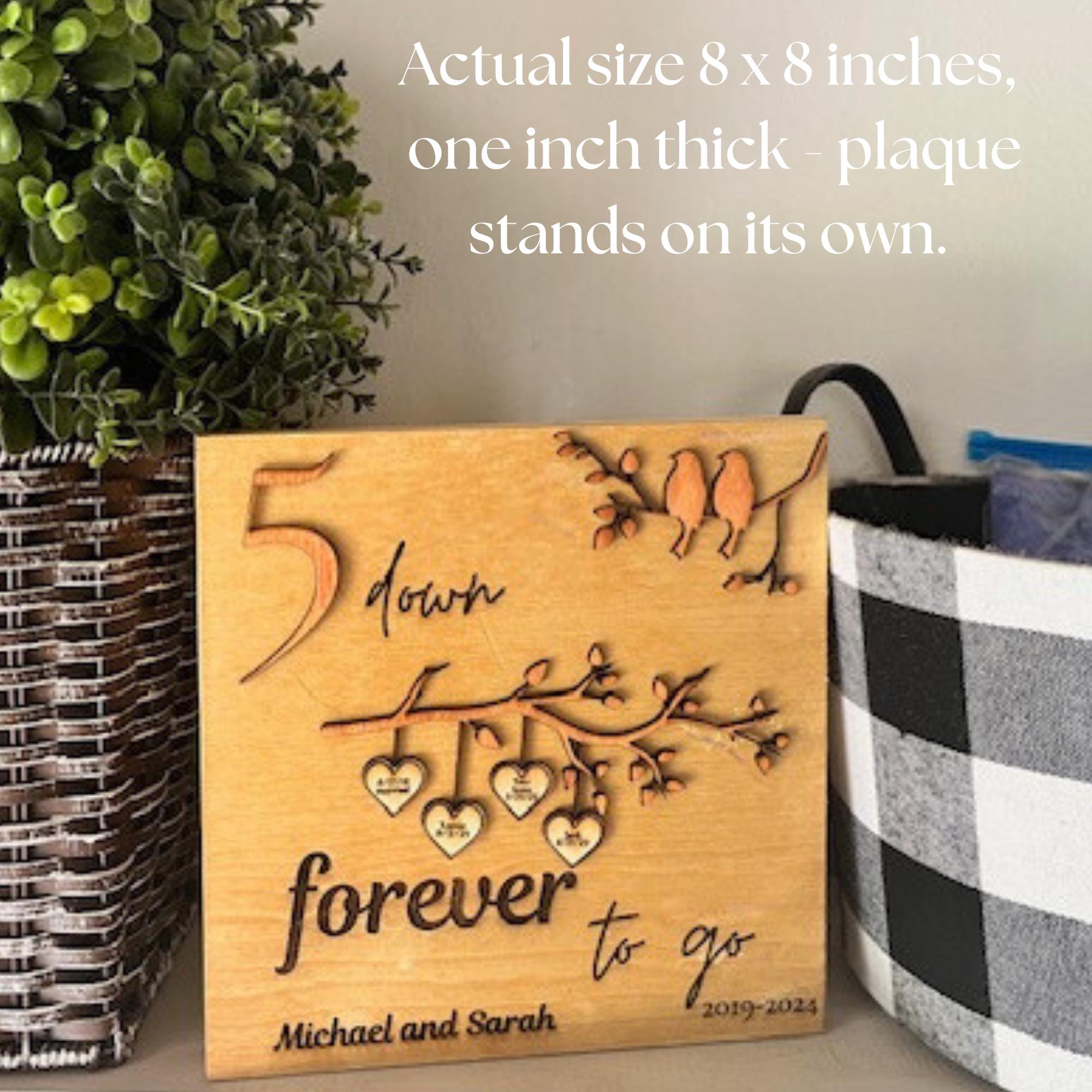 Personalized Anniversary Wood Sign, 5th Anniversary Gift, Couple ...