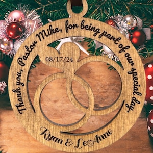 Bruiloft Officiant cadeau, Officiant cadeau, beste trouwambtenaar, bedankt dat je met ons trouwt, speciale dag, rabbijncadeau, priestercadeau, ornament