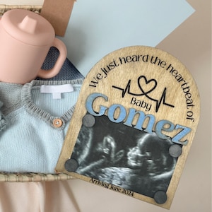 personalized Photo Ultrasound Frame, Family Pregnancy Announcement Gift, Baby Announcement Reveal Idea Grandparents, gift for grandparents