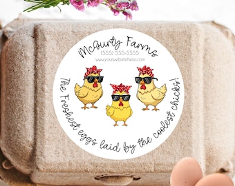 Personalized Egg Carton Stickers, Farm Fresh Eggs, Homestead Label