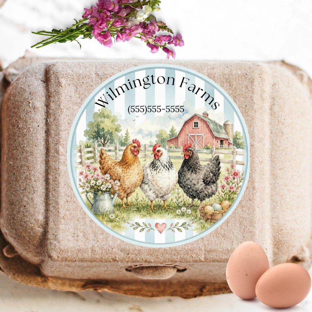 Personalized Egg Carton Stickers, Farm Fresh Eggs, Homestead Label ...