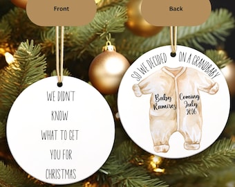 Großeltern-Schwangerschaftsankündigungsverzierung, Weihnachtsgeschenk enthüllen, Großeltern werden, zur Großmutter befördert, Großeltern neues Baby