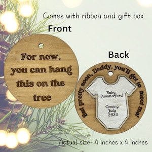 pregnancy reveal to husband, pregnancy reveal ornament for dad, dad to be announcement, pregnancy reveal husband, pregnancy reveal ornament
