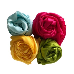 Play Scarves - Set of 4 Vegan Playsilks - Creative Montessori and Waldorf Education and Homeschool - Yellow, pink, blue, green