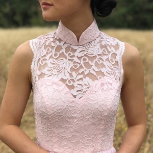 Custom Modern Lace Cheongsam | Cheongsam Dress | Custom Qipao | Chinese Custom Dress | Chinese Wedding Dress | Qipao Dress Tea Ceremony