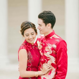 Stunning Modern Qipao | Red Cheongsam Dress | Chinese Wedding Dress | Chinese Dress | Red Qipao Dress Tea Ceremony