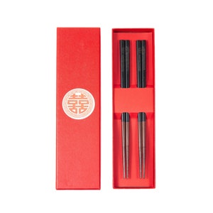 Personalisierte Holzstäbchen, 2 Sets Essstäbchen mit Geschenkbox, natürliches Holz, Hochzeitsgeschenk, Einweihungsgeschenk, Partygeschenke
