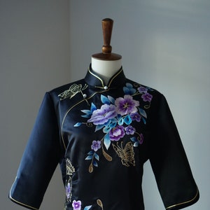 Beautiful Qipao | Silk Qipao | Traditional Qipao Dress | Tea Ceremony Silk Chinese Dress | Chinese New Year Dress | Cheongsam