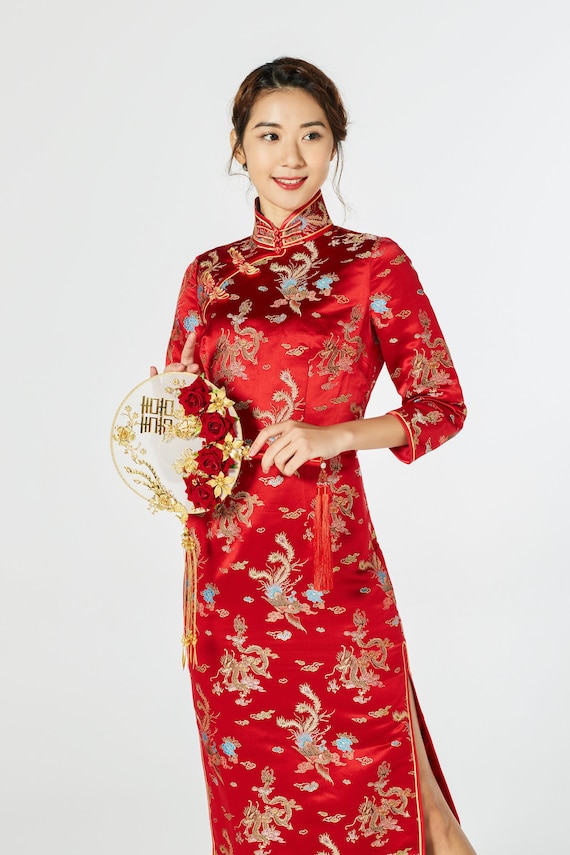 cheongsam red dress