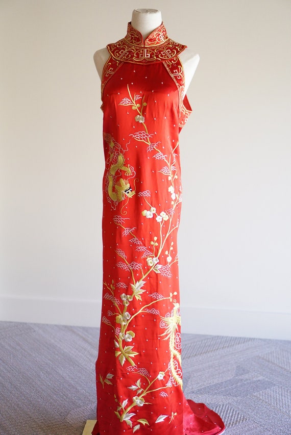 Vestido de novia chino con Dragón Phoenix / rojo Cheongsam - Etsy España Vestido de novia chino con Dragón Phoenix / rojo Cheongsam - Etsy España