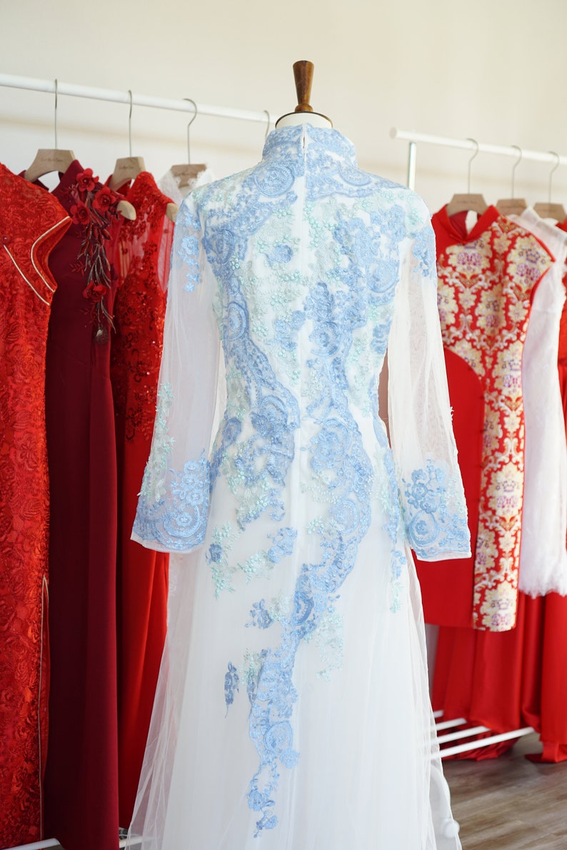 Wedding Ao Dai Bridal Ao Dai Modern Vietnamese Wedding Etsy