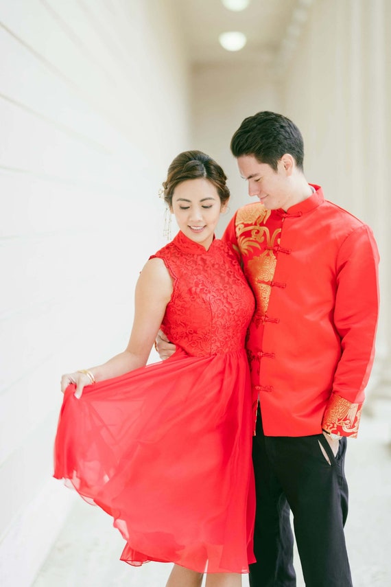 Modern Qipao Modern Chinese Wedding Dress Red Qipao Modern Cheongsam Chinese Wedding Dress Traditional Qipao Dress Tea Ceremony Etsy Canada
