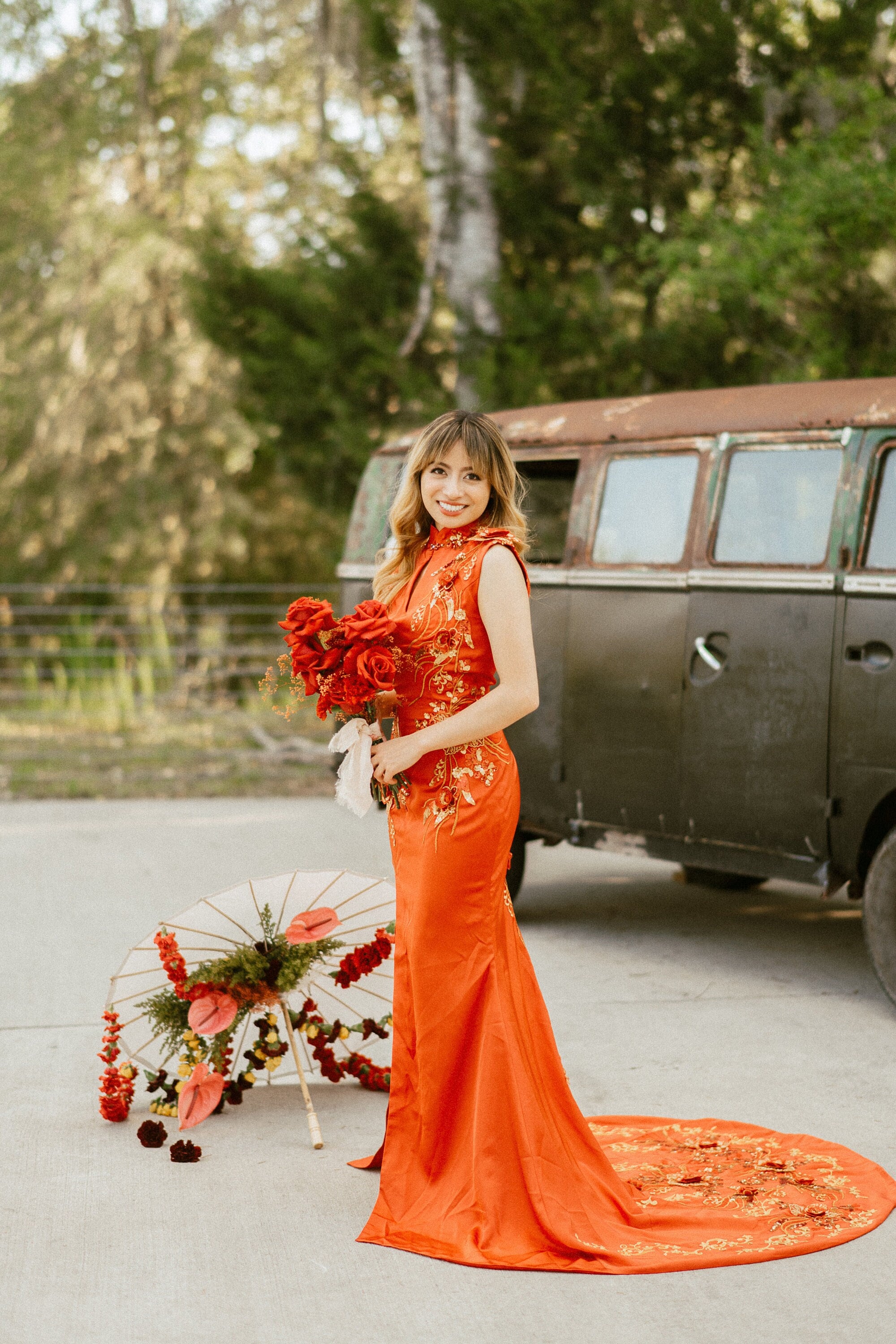 Red Gold Cheongsam Dress, Modern Chinese Wedding Dress, Custom Qipao, Chinese Tea Ceremony Dress, Contemporary Chinese Bridal Dress