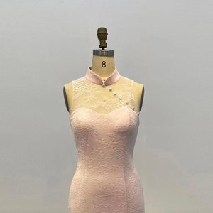 Pink Chinese Wedding Dress, Modern Cheongsam, Custom Qipao, Bridal ...