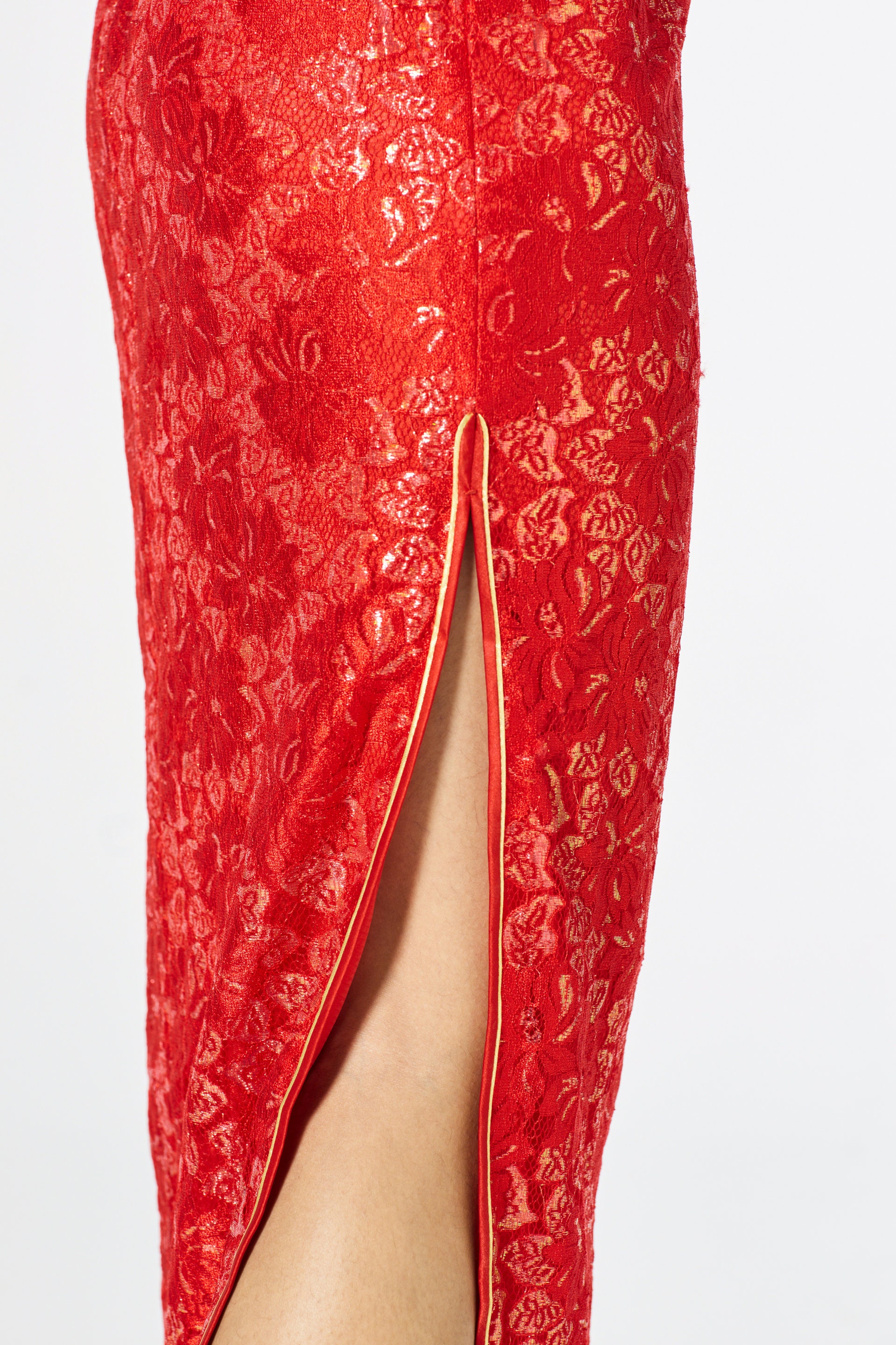 Red Gold Embroidered Cheongsam main image 0