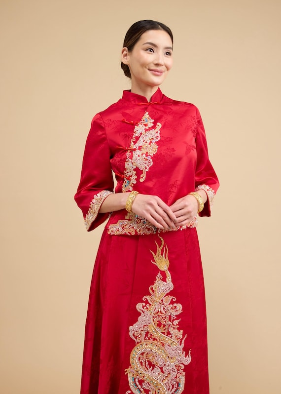 chinese ancient dress PRELGOSP Hanfu Women Traditional Dress, Chinese Style Classical Dance Costume Cosplay Suit,Blue,M : Clothing, Shoes & Jewelry up collar oblique front shirt with wide sleeves and a Mamian skirt with tapestry details Chinese Style Vintage Flower Embroidery