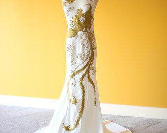 Modern Chinese Wedding Dress | Custom Gold Cheongsam | Traditional Qipao | White Cheongsam Dress | Chinese Bridal Dress | Tea Ceremony Dress - Etsy Modern Chinese Wedding Dress | Custom Gold Cheongsam | Traditional Qipao | White Cheongsam Dress | Chinese Bridal Dress | Tea Ceremony Dress - Etsy