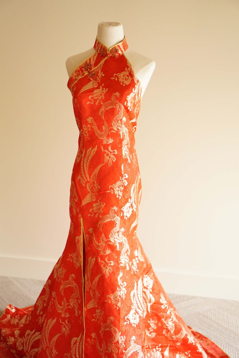 Modern Chinese Wedding Dress Red Cheongsam Traditional Etsy