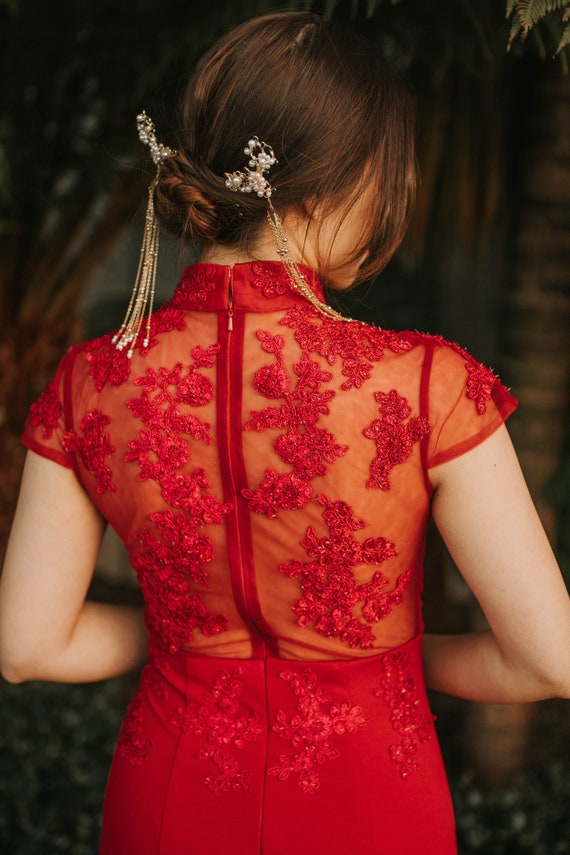Chinese Wedding Hairpin Set Chinese Bridal Hairclip Chinese Cheongsam Dress Hair Accessories Headdress Etsy Ireland