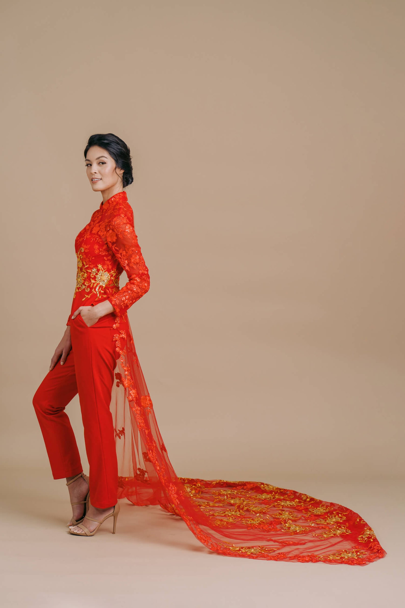 Modern Vietnamese Wedding Dress Jumpsuit Traditional Ao Dai - Etsy