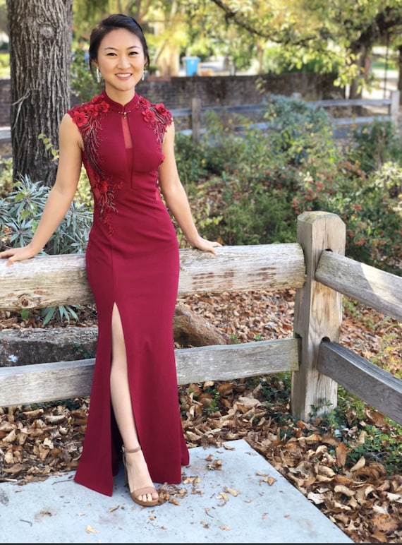 Modern Red Qipao Chinese Qipao Dress Custom Cheongsam Chinese