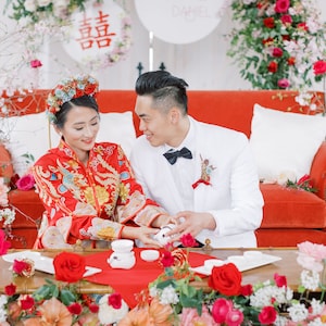 Chinese Traditional Wedding Dress | Red Qun Kwa | Qun Kua | Chinese Dress | Chinese Wedding Dress | Traditional Qipao | Tea Ceremony Dress