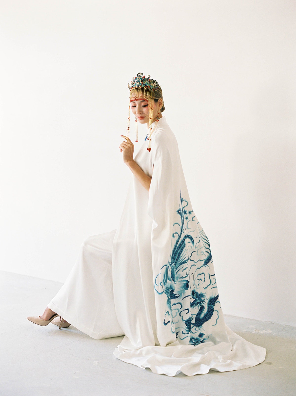 Wedding Cape | Modern Cheongsam Cape | Chinese Wedding Veil