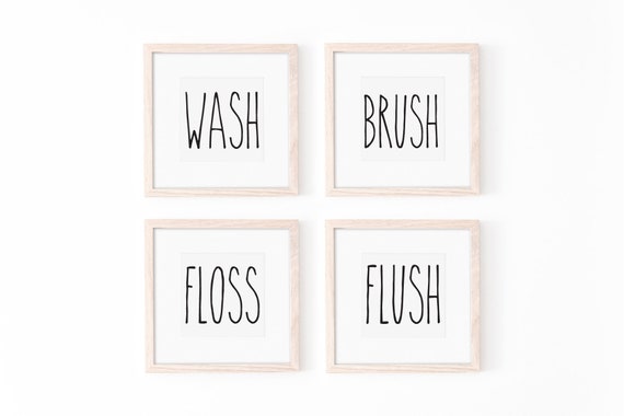 Printable Bathroom Wall Art Instant Download Wash Brush | Etsy