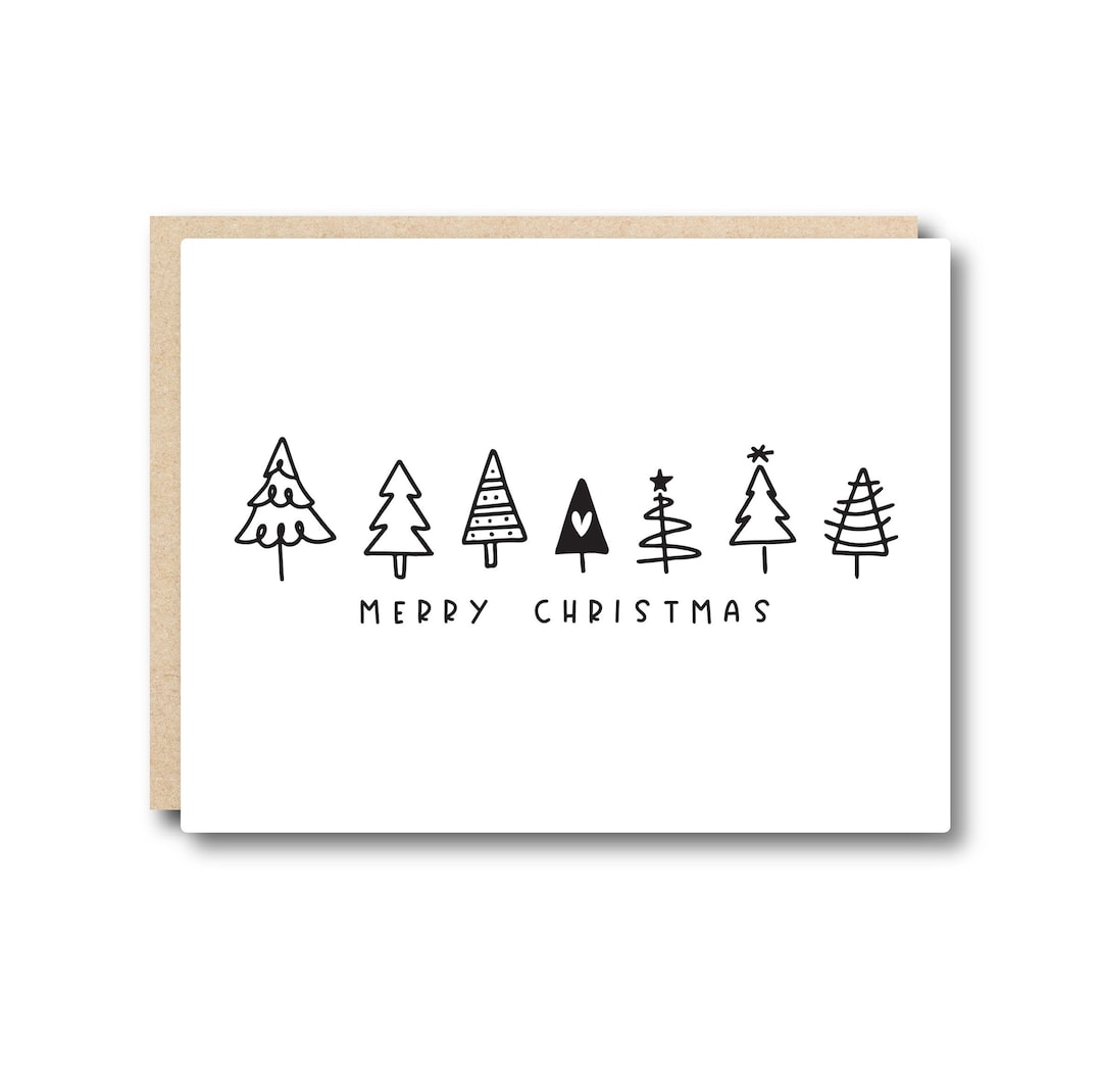Printable Christmas Card, Merry Christmas, Instant Download, Minimal ...