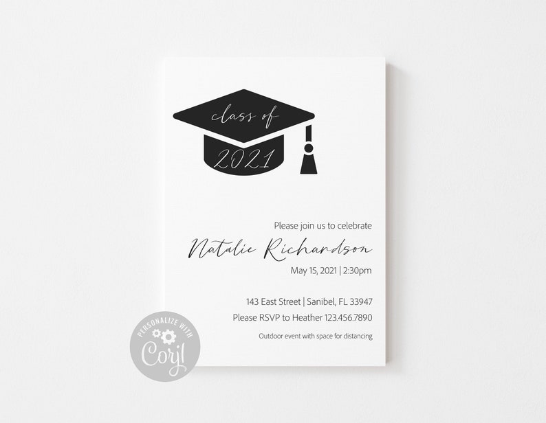 Graduation Invitation Template 2021 Instant Download Etsy