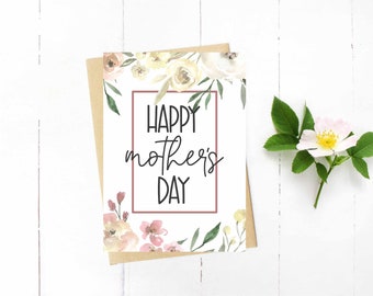 Printable Mother's Day Card, Mother's Day Printable, Happy Mother's Day, Card for Mom, Print at Home