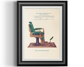 Art Nouveau fine art barber chair hair stylist gift, reproduction print from antique 1900s Barber 39 s catalogue