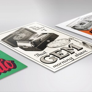 Gem Damaskeene Retro Single Edge Razor Advert Art Print Perfect for ...