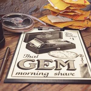 Gem Damaskeene Retro Single Edge Razor Advert Art Print Perfect for ...