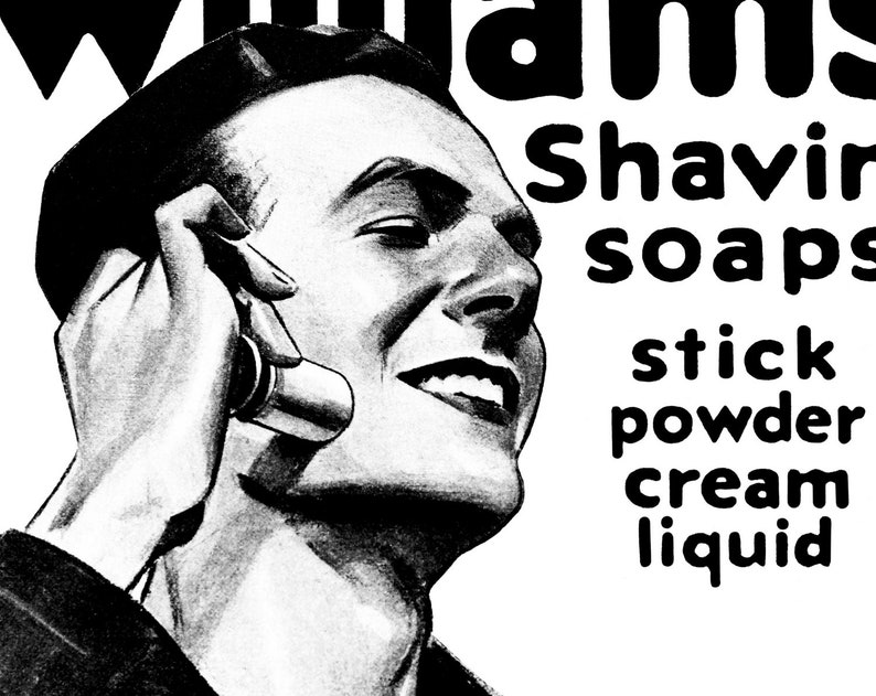 Williams Shaving Soap Stick Advert Reproduction Shave Print Etsy