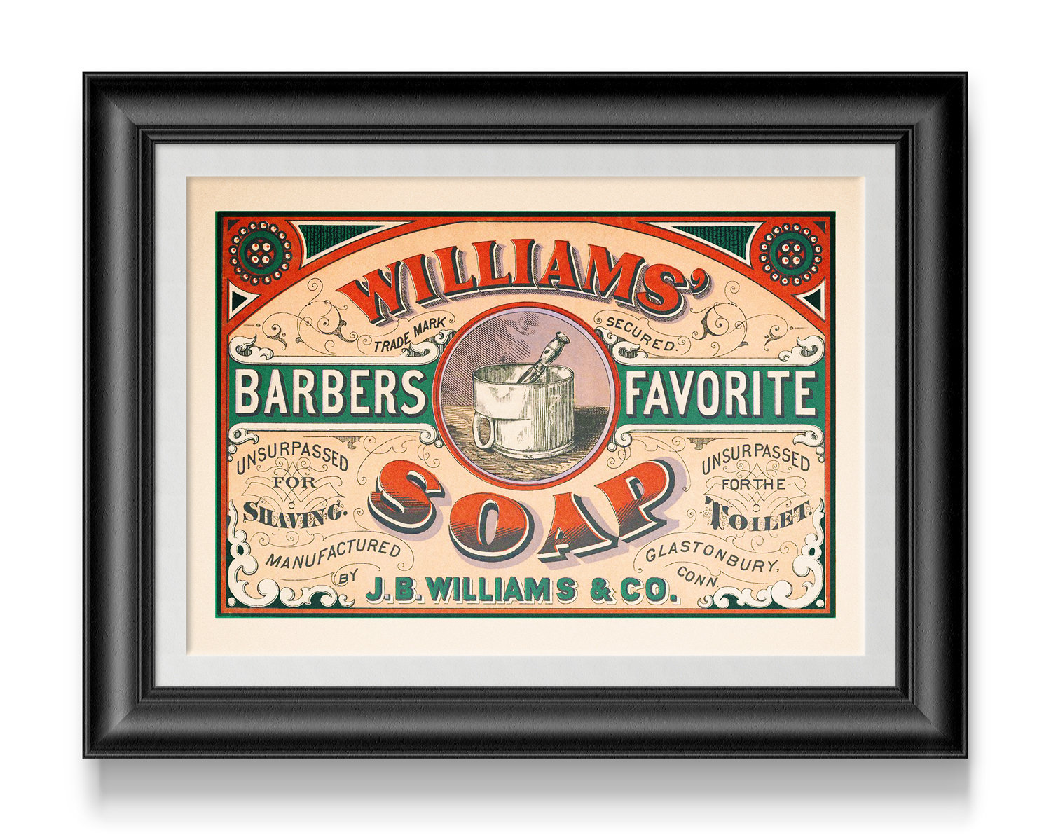 Barbers Favorite Williams Shaving Soap Barber Poster Advert Etsy