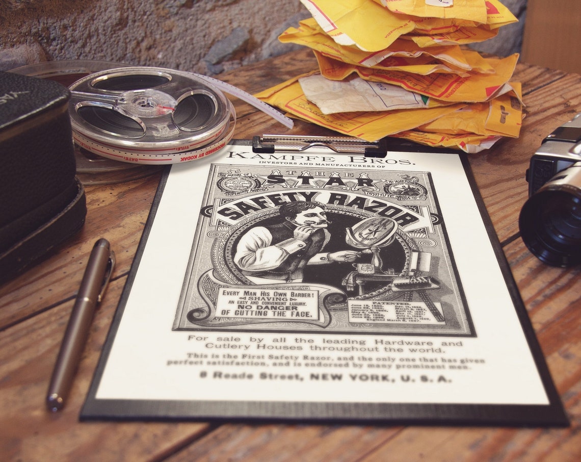 Kampfe Bros Star Safety Razor poster print remastered and | Etsy