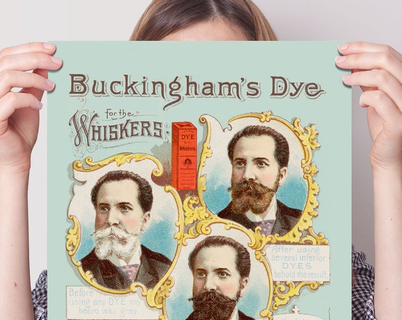 Barber Shop Decor Buckingham's Dye for the Whiskers Late Etsy