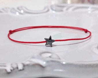 Hematite Star Red String Bracelet Amulet Kabbalah Protection Birthday Gift Friendship Lucky Make A Wish Healing Anxiety Women Men Couple