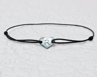 Schwarz Benutzerdefinierte Initial Armband Rot String Amulett Kabbalah Schutz Angst Geburtstag Geschenk Freundschaft Viel Glück Paar Frauen Männer Teenager